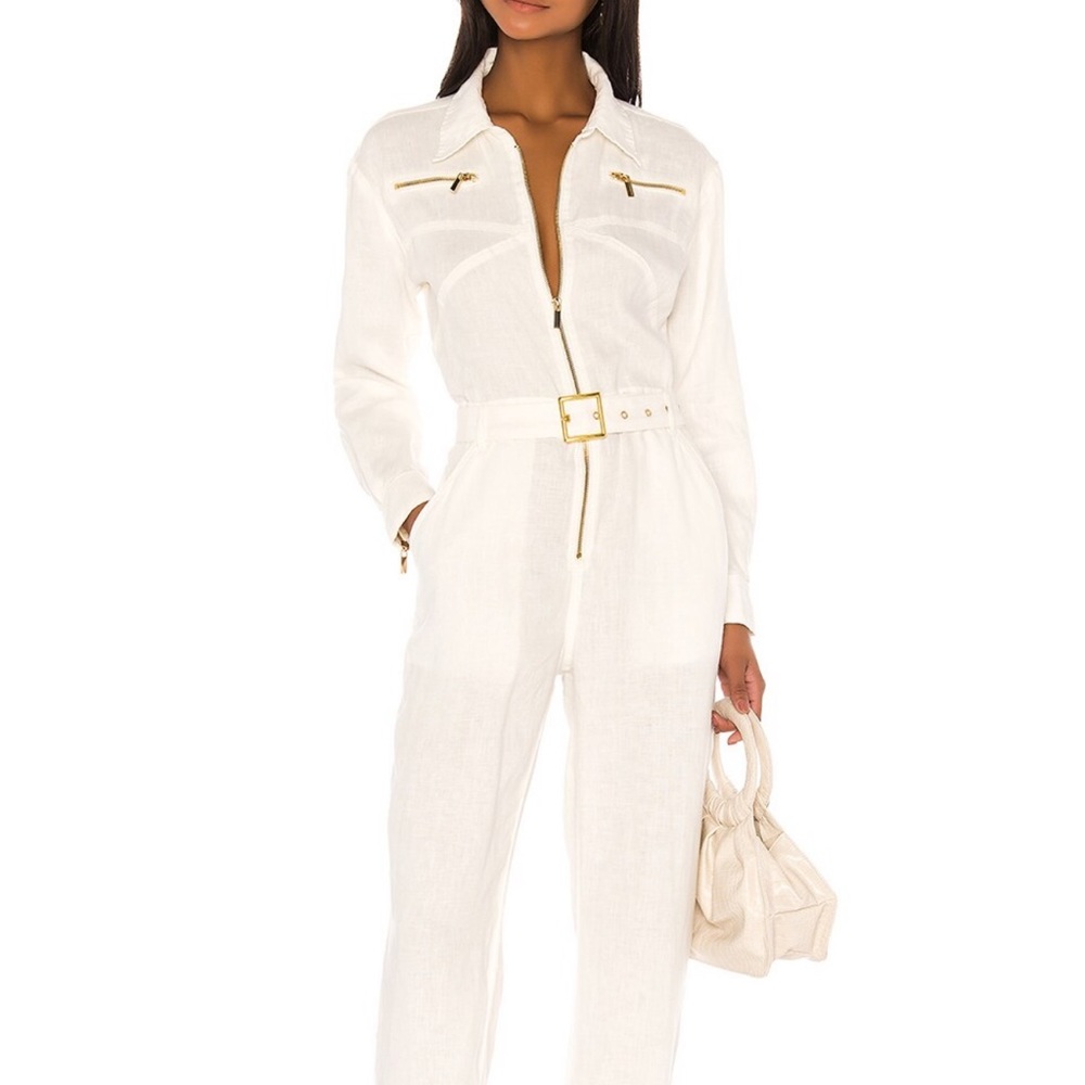 Weworewhat Utility Linen Jumpsuit Size XS